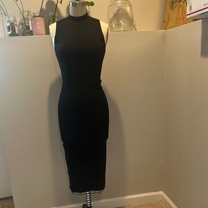 Forever 21 Black Halter Bodycon Midi Dress